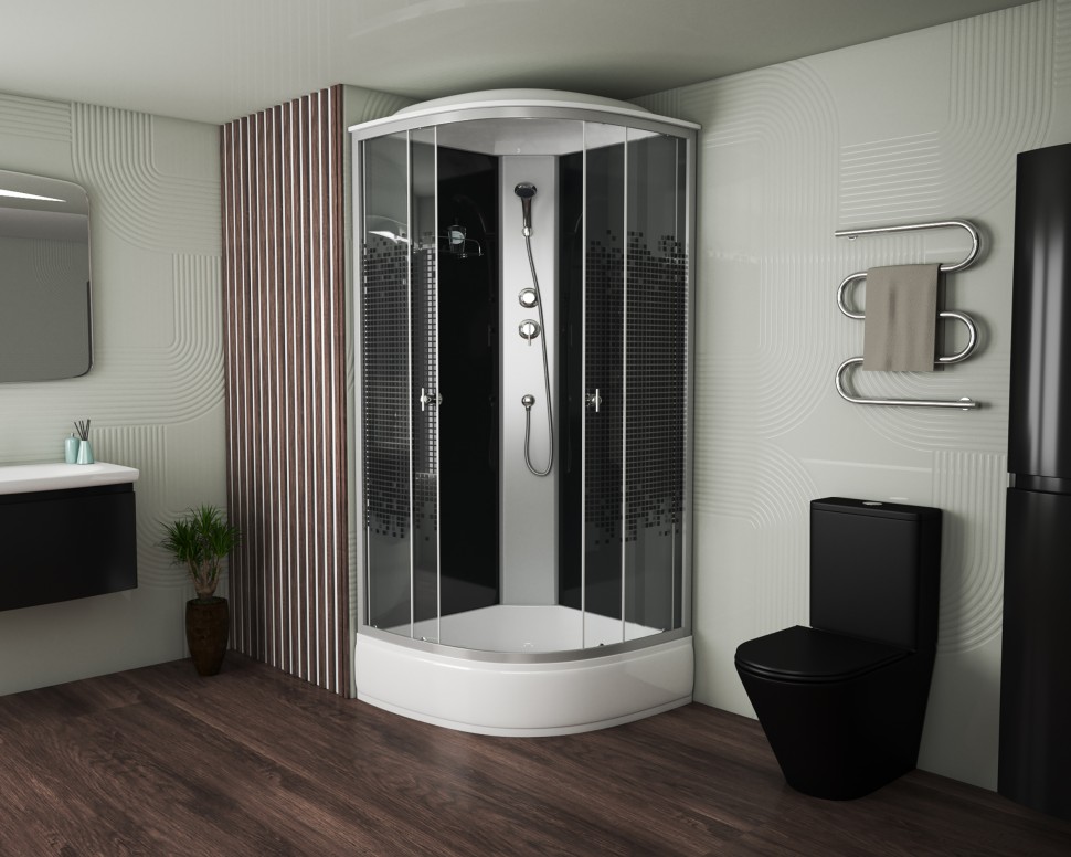 Душевая кабина Niagara Eco E80/26/BLACK (80х80х215) 4 места