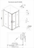 Душевой угол Veconi Rovigo RV-30B, 1200x900x1900 черный, стекло прозрачное
