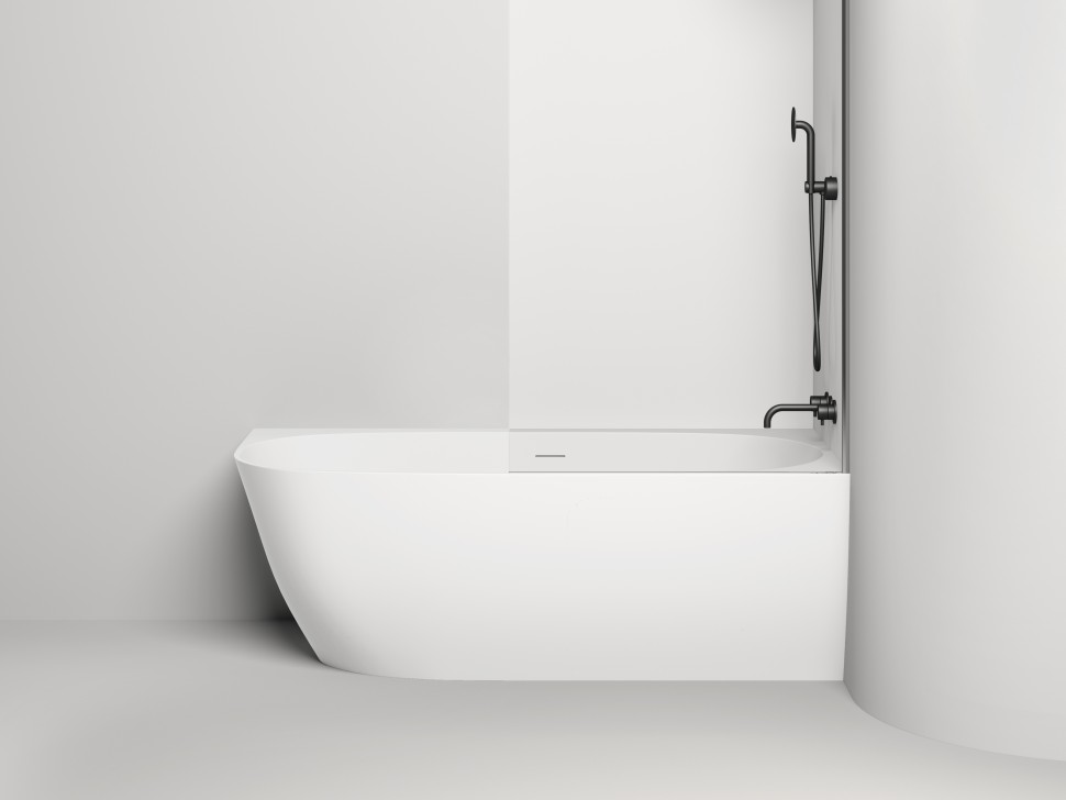 Ванна пристенная угловая SOFIA CORNER R 170x85  покраска по RAL полностью S-Sense Глянцевое