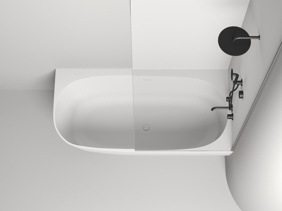 Ванна пристенная угловая SOFIA CORNER R 170x85  покраска по RAL полностью S-Sense Глянцевое