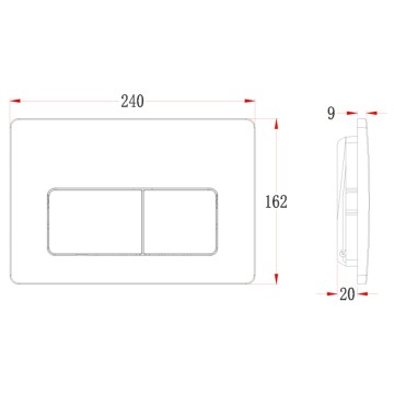 Кнопка смыва Veconi FLUSH V5, FLV5-CM, 240х162х9, пластик, хром матовый
