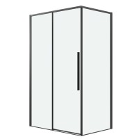 Душевое ограждение Grossman Galaxy 100.K33.01.130.21.00-200.K33.01.90.21.00 (130х90х195) раздвижная,черный матовый,стекло прозрачное,2 места