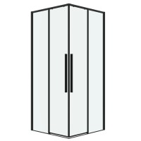 Душевое ограждение Grossman Galaxy 300.K33.01.8080.21.00 (80*80*195) квадрат,раздвижная,черный матовый,стекло прозрачное,1 место