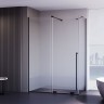 Боковая панель Veconi Premium Trento SP-50B, 800х2000 ,черный матовый, стекло прозрачное
