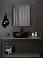 Раковина Gid Bm9030b 53372 накладная черная матовая 48x34x15