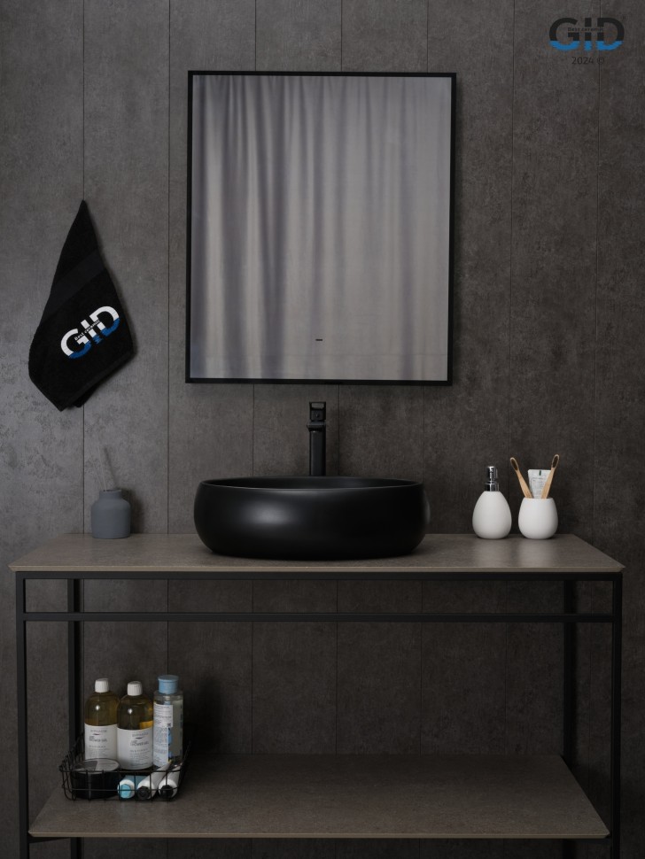 Раковина Gid Bm9030b 53372 накладная черная матовая 48x34x15