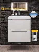 Тумба под раковину для ванной подвесная Uperwood Tanos NEW 50х45х50 см, белая