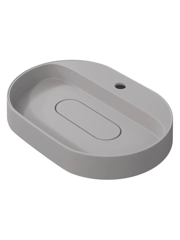 Раковина для ванной накладная 55 см, Uperwood Tanos Quartz, овальная, белая, жасмин