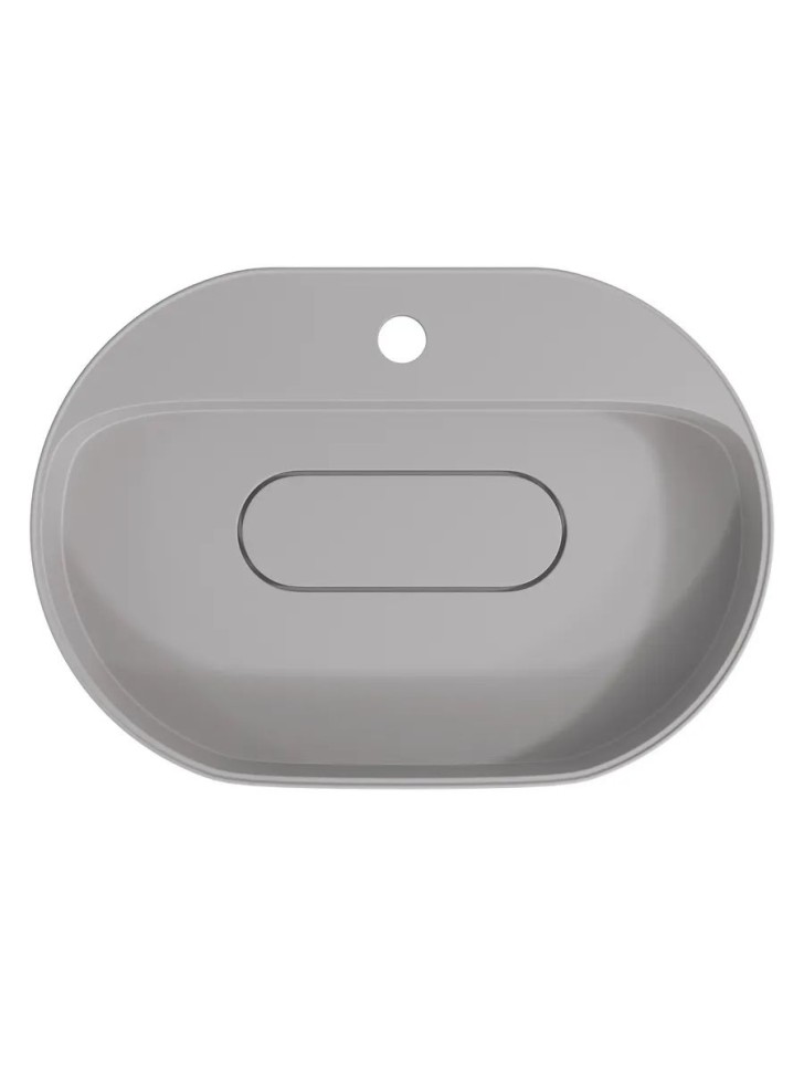 Раковина для ванной накладная 55 см, Uperwood Tanos Quartz, овальная, белая, жасмин