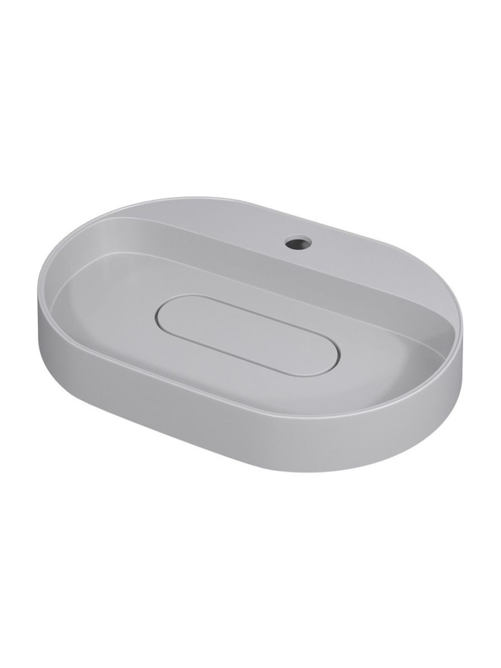 Раковина для ванной накладная 55 см, Uperwood Tanos Quartz, овальная, белая, жасмин