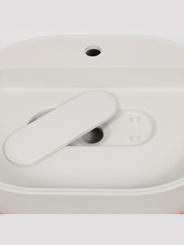 Раковина для ванной накладная 55 см, Uperwood Tanos Quartz, овальная, белая, жасмин