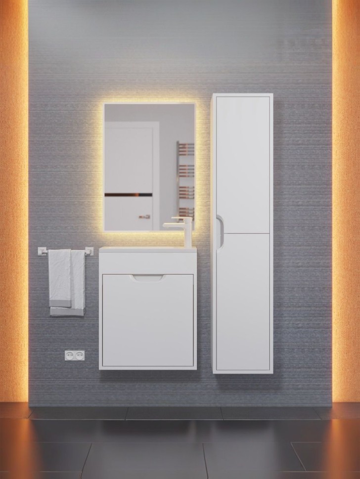 Тумба под раковину для ванной подвесная Uperwood Modul 50х21х60 см, белаяатовая