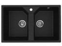 Кухонная мойка из искусственного камня Uperwood ECON UPD-402-004, прямоугольная, 2 чаши, черная матовая