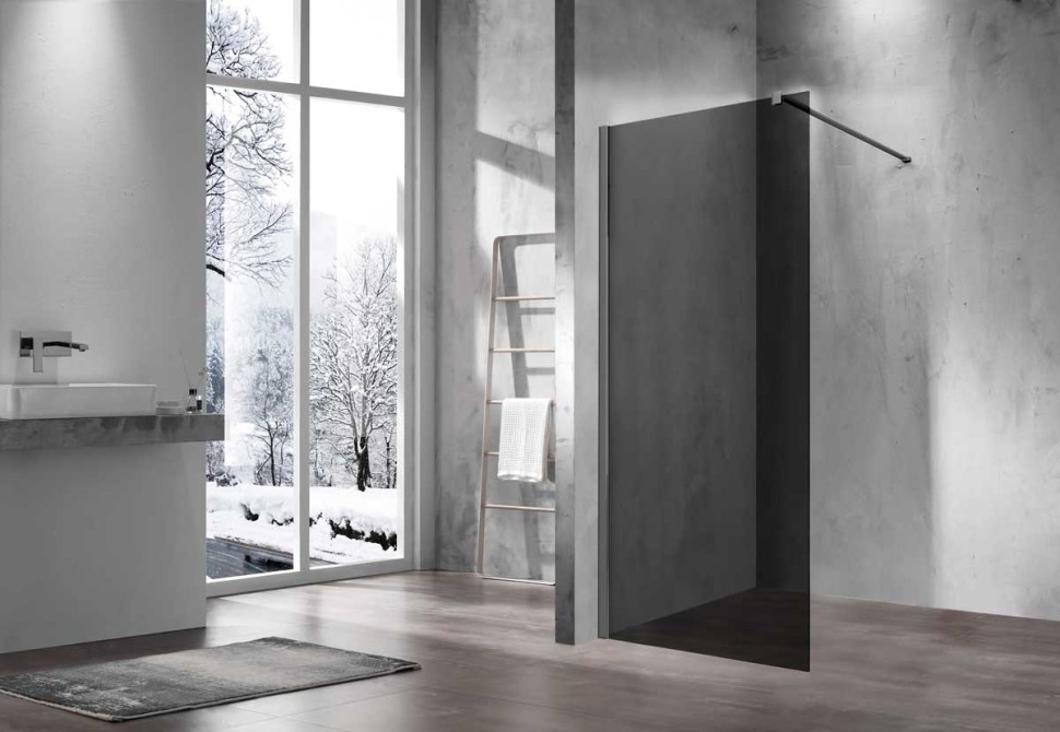 Душевая перегородка Walk-In VSW-1H110CGGM, 1100*2000, вороненая сталь, стекло тонированное