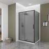Душевой угол Veconi Ottimo P20SP B, 1000х700х1900 черный матовый, стекло тонированное матовое