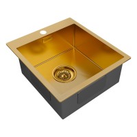 Мойка нерж. сталь KRONER 45, PM214551-BG, брашированное золото, 450х510мм, Paulmark