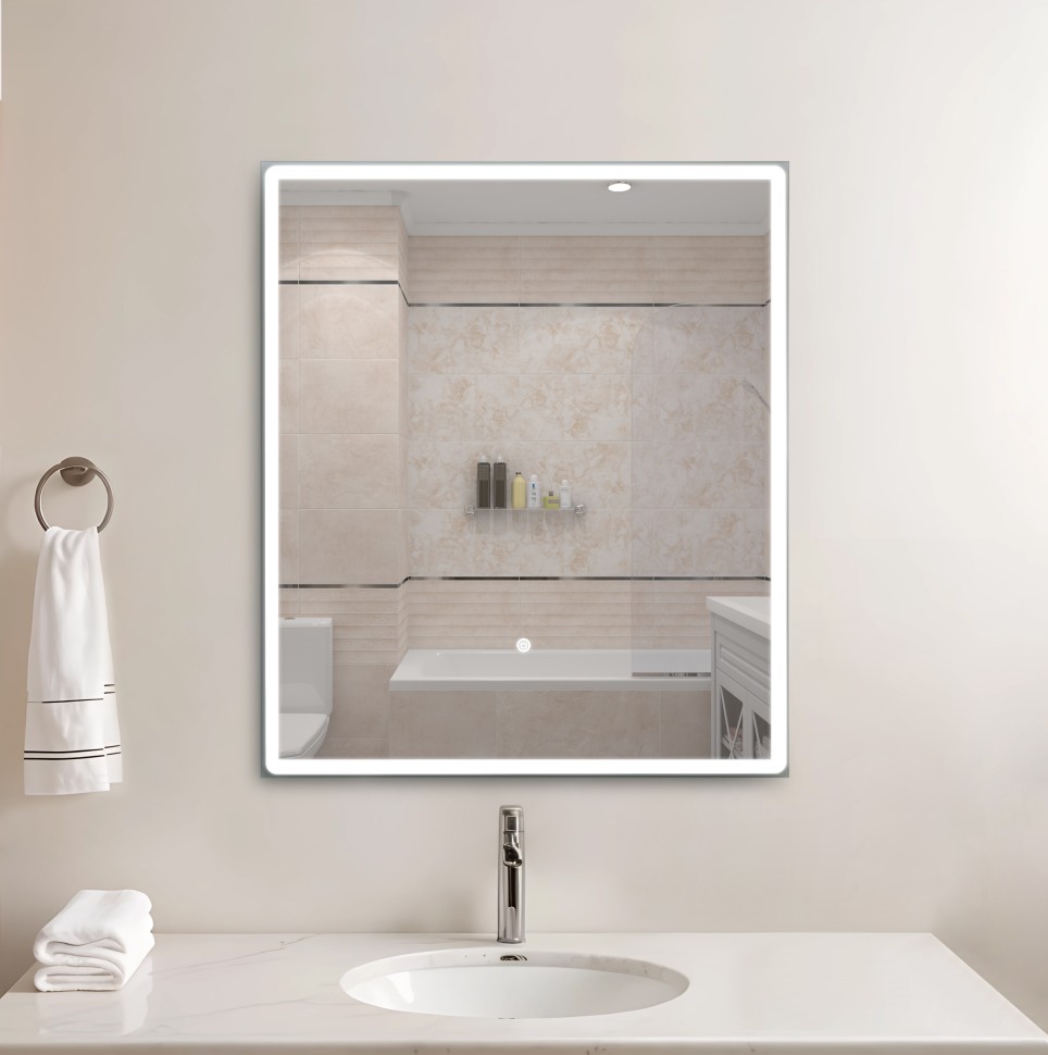 Зеркало LED OTTIMO Rhodes New 600x700 c сенсорным выключателем и диммером