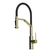 Смеситель для кухни Omoikiri Makkari 2 Plus-SB-LG-BL латунь/светлое золото/черный