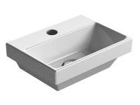 Раковина подвесная/встраиваемая GSI NORM 8650111 350 мм х 260 мм, с 1 отверстием под смеситель, без перелива, белая глянцевая  