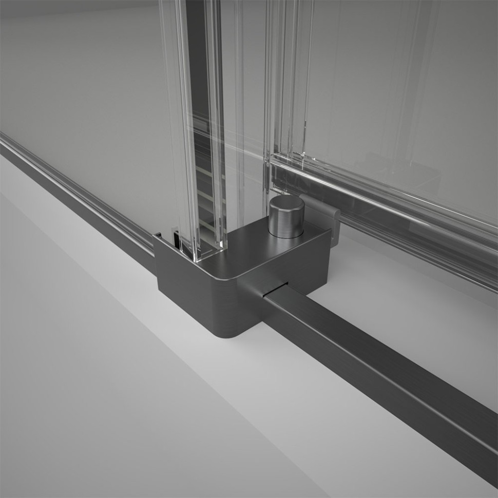 Душевой угол Veconi Rovigo RV-075GR, 1600х800х2000 графит брашинг, стекло прозрачное