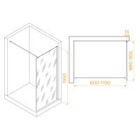 Душевая перегородка RGW WA-010B (Матовое-Сатинат, 900)