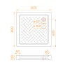 Поддон для душа квадратный керамический RGW CR (800x800)