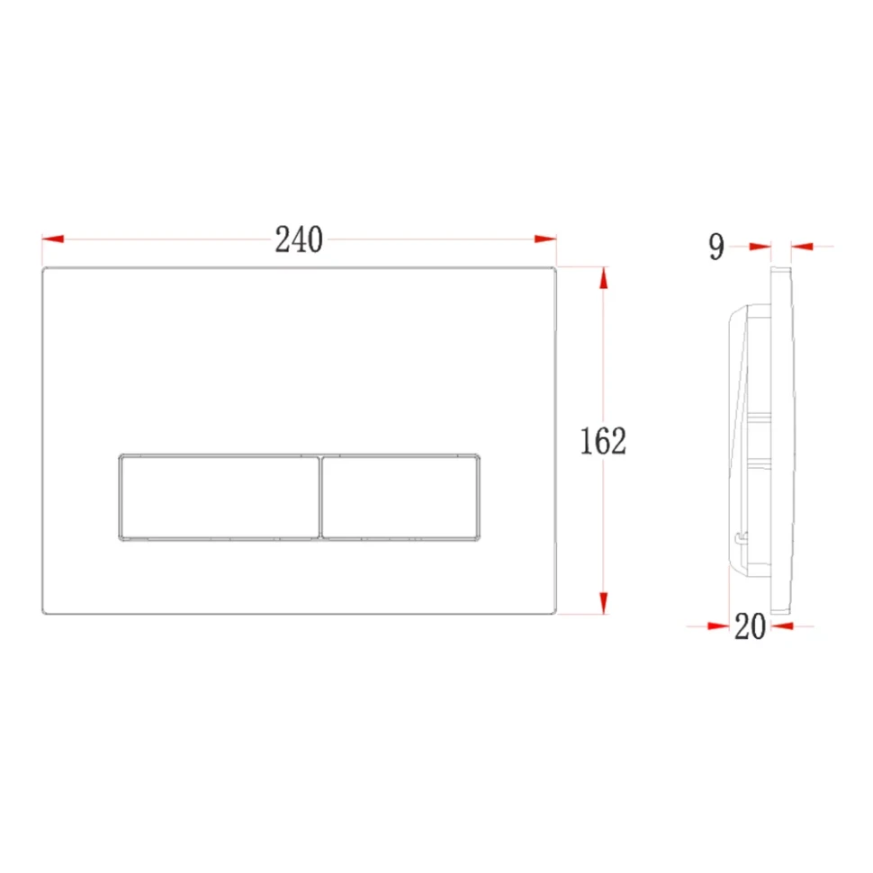 Кнопка смыва Veconi FLUSH V1, хром глянец