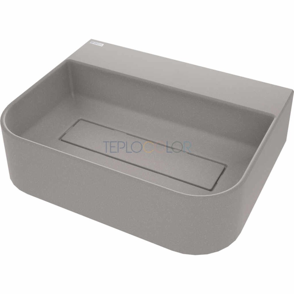 Гранитная раковина, на столешницу, с бортиком для смесителя - с прикрытием сливного отверстия