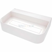 Гранитная раковина, на столешницу, с бортиком для смесителя - с прикрытием сливного отверстия