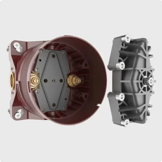 AQM8801MB Встраиваемый термостат с регулировкой напора на 2 потр., черный матовый