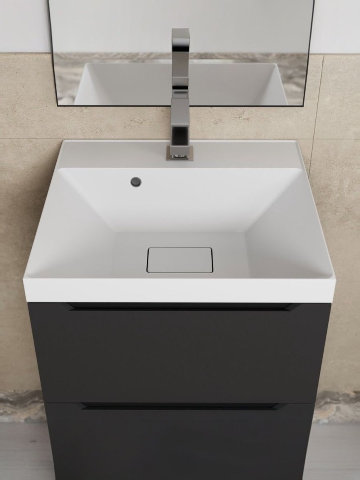 Тумба под раковину для ванной подвесная Uperwood Tanos NEW 50х45х50 см, черная