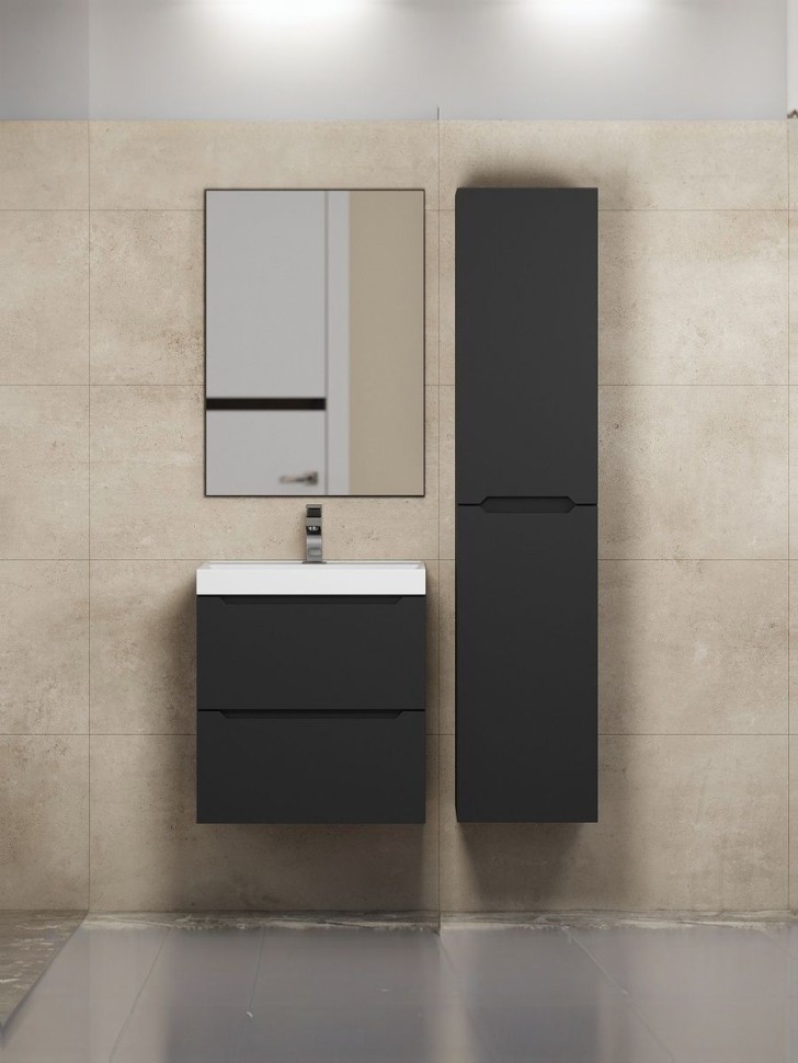 Тумба под раковину для ванной подвесная Uperwood Tanos NEW 50х45х50 см, черная