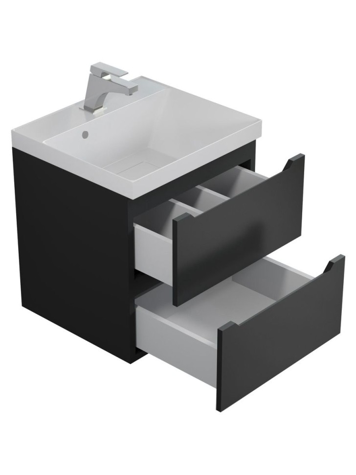 Тумба под раковину для ванной подвесная Uperwood Tanos NEW 50х45х50 см, черная