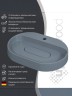 Раковина для ванной накладная 55 см, Uperwood Tanos Quartz, овальная, серая, бетон