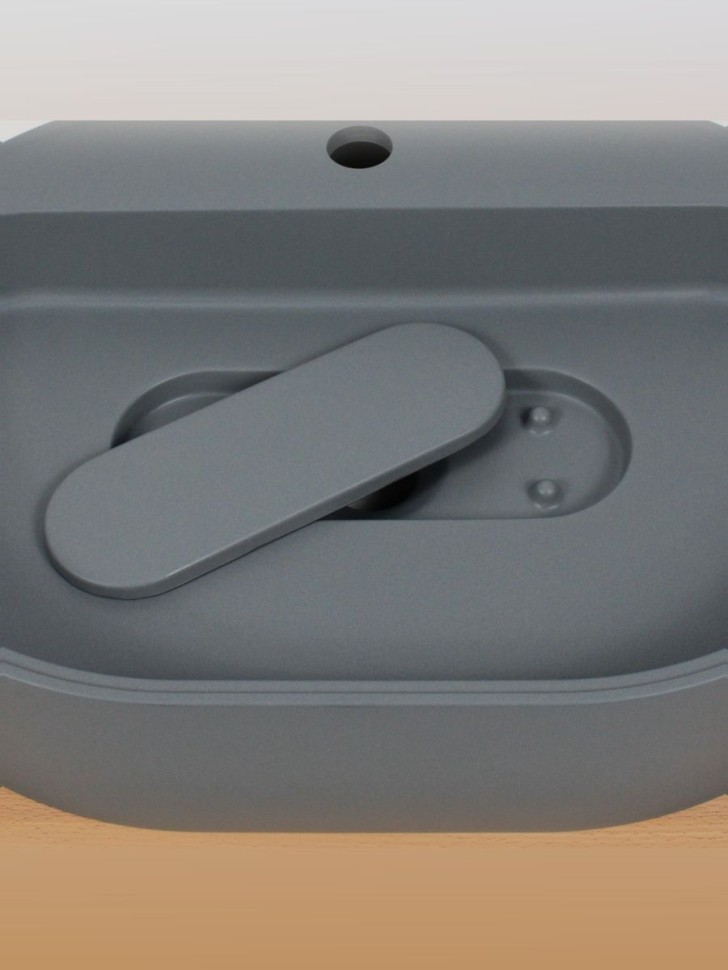 Раковина для ванной накладная 55 см, Uperwood Tanos Quartz, овальная, серая, бетон