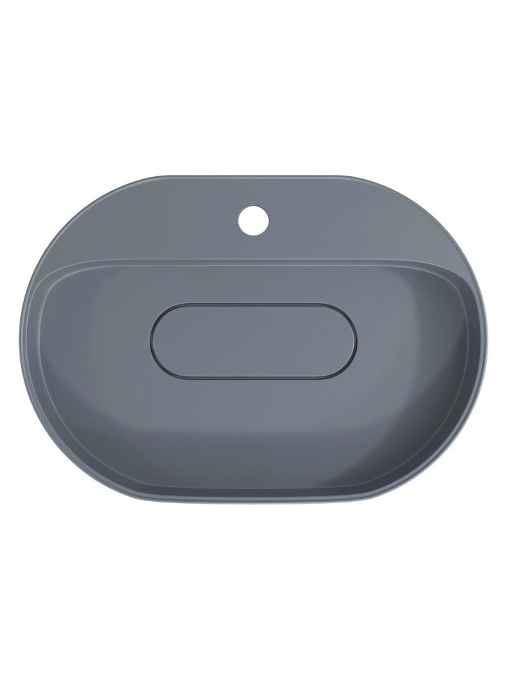 Раковина для ванной накладная 55 см, Uperwood Tanos Quartz, овальная, серая, бетон