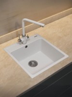 Кухонная мойка из искусственного камня Uperwood UPD-406, прямоугольная, цвет туман