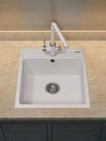 Кухонная мойка из искусственного камня Uperwood UPD-406, прямоугольная, цвет туман