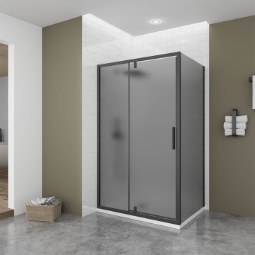 Боковая панель Veconi Ottimo SP B, 700х1900 черный матовый, стекло тонированное матовое