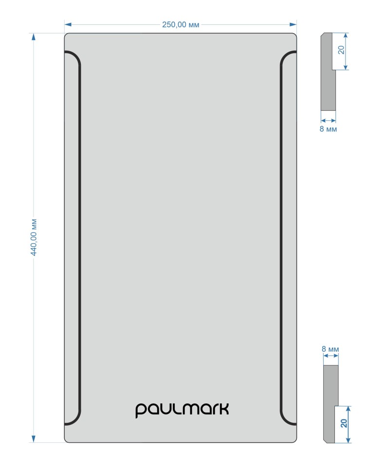 Разделочная доска PLATTE-440, HPL-пластик, Pl440-AN, антрацит, 440х250мм, Paulmark