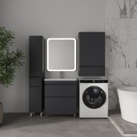 Тумба напольная STYLELINE "Атлантика 70", Люкс Плюс графит с раковиной Атлантик 70  