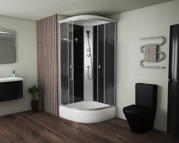 Душевая кабина Niagara Eco E100/26/BLACK (100х100х215) 4 места