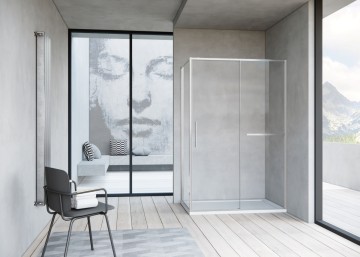 Душевой уголок Слим Софт (Slim Soft) VSR-1SS9012CLBN, 1200*900, брашированный никель, стекло прозрачное