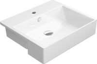 Раковина полувстраиваемая GSI KUBE X 9434111 550 мм х 470 мм, с переливом, с отверстием под смеситель, цвет Белый глянцевый  