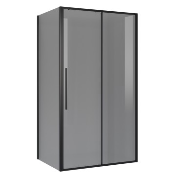 Душевое ограждение Niagara Nova NG-85-12TB-TB80-34 (120х80х195) прямоугольник,черный матовый,дверь раздвижная,стекло тонированное,2 места