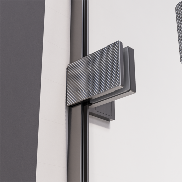 Душевой угол распашной Veconi Premium Alassio SP GR, 1300х1000x2000, брашированный графит, стекло прозрачное осветленное