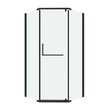Душевое ограждение Grossman Pragma 302.K33.03.9090.21.00 (90х90х195) трапеция,распашная,черный матовый,стекло прозрачное, 1 место