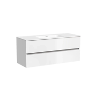 Тумба подвесная SANCOS Urban 1190х450х550, c двумя ящиками оснащенными доводчиками, белый глянец , арт. UR120-1W