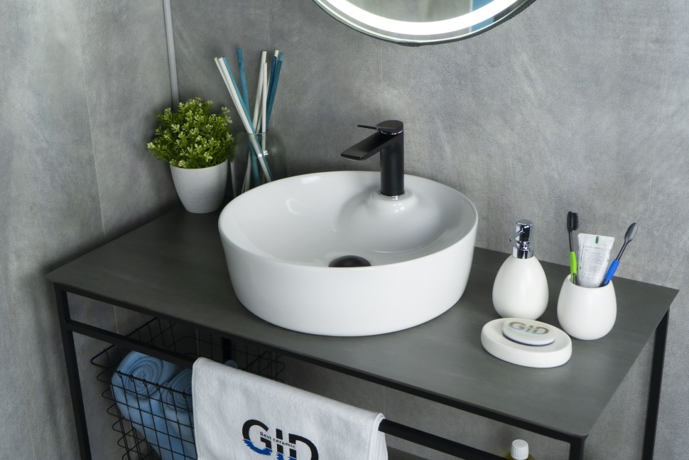 Раковина Gid D1306 51181 накладная белая 44x44x14