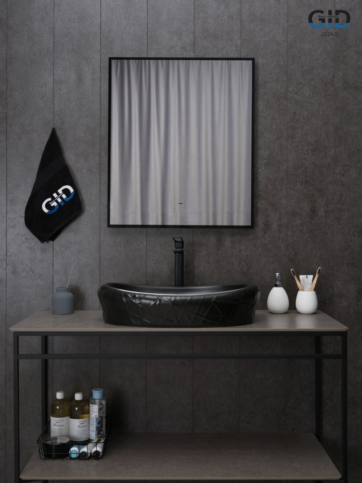 Раковина Gid Bm777 53357 накладная черная матовая 60x39x13.5